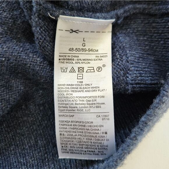 GAP Crazy Striped Rainbow Merino Wool Crew Neck Multicolor Pullover Sweater L - Picture 8 of 9